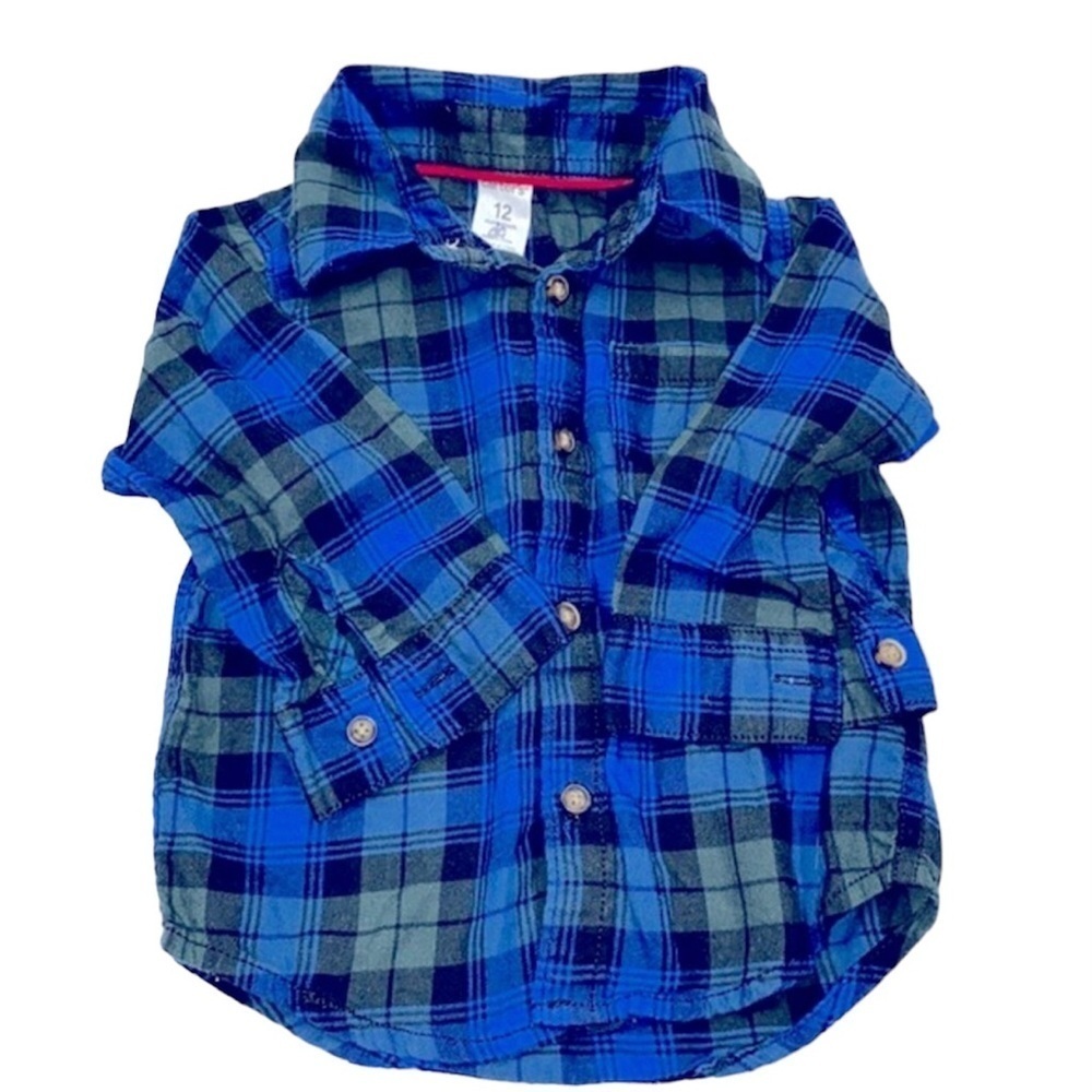 Carters plaid button down flannel shirt size 12 months